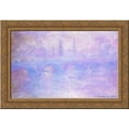 thumbnail image 1 of Waterloo Bridge, Fog 24x19 Gold Ornate Wood Framed Canvas Art by Monet, Claude, 1 of 2