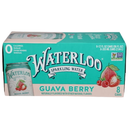 Waterloo Guava Berry Sparkling Water 8 Pack Case 12 fl oz (Pack Of 1)