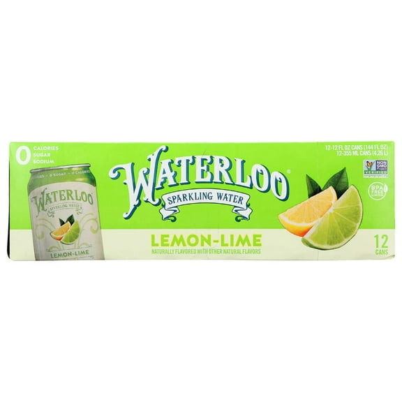 Waterloo Lemon Lime Sparkling Water, 144 Fluid Ounce -- 2 per Case.