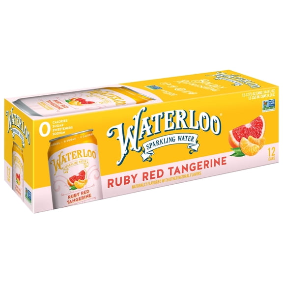 Waterloo Sparkling Water, Ruby Red Tangerine, 12 fl oz, 12 Pack Cans