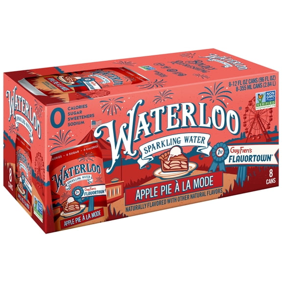 Waterloo Sparkling Water, Apple Pie Ă la Mode, 12 fl oz, 8 Pack Cans