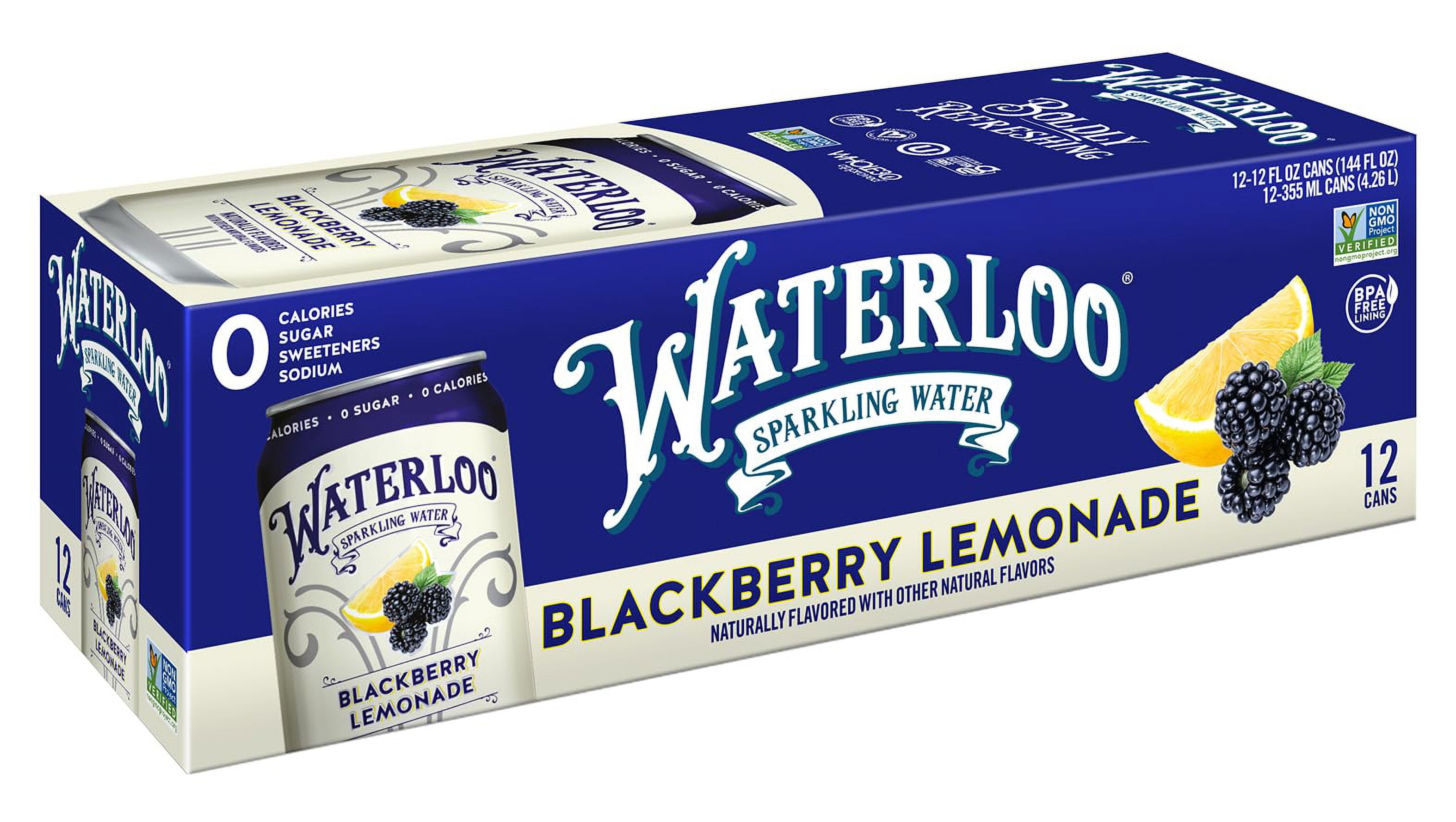 Waterloo Sparkling Water, Blackberry Lemonade Naturally Flavored, 12 Fl