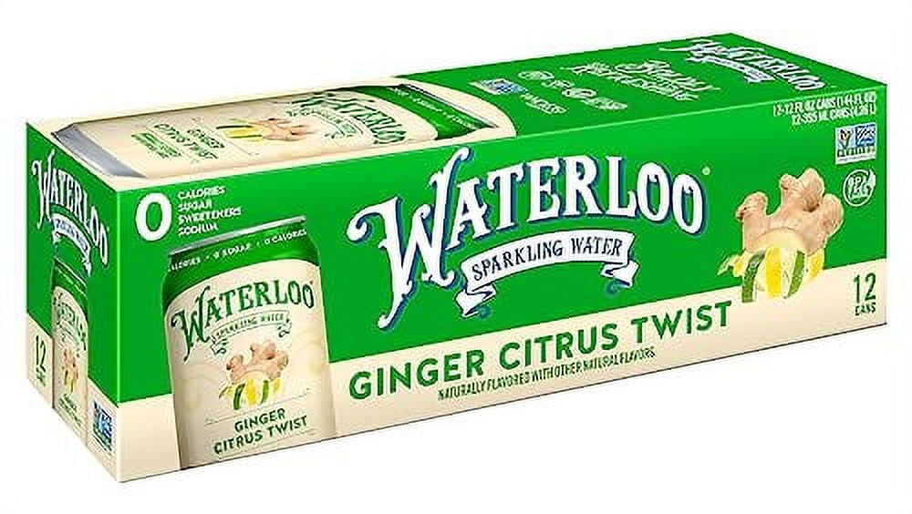 Waterloo Sparkling Water, Ginger Citrus Twist Naturally Flavored, 12 Fl