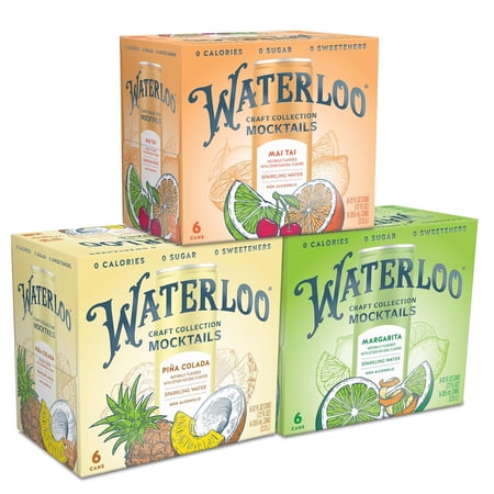 Waterloo Sparkling Water, Mocktail Variety Pack, 12 fl oz, 18 Cans