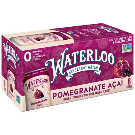 Waterloo Sparkling Water, Pomegranate Acai, 12 fl oz, 8 Pack Cans