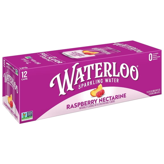 Waterloo Sparkling Water, Raspberry Nectarine, 12 fl oz, 12 Pack Cans
