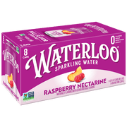 Waterloo Sparkling Water, Raspberry Nectarine, 12 fl oz, 8 pack cans