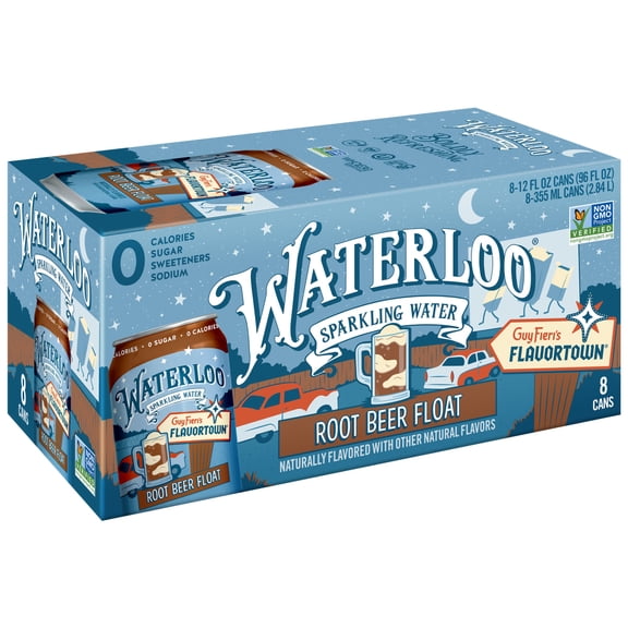 Waterloo Sparkling Water, Root Beer Float, 12 fl oz, 8 Pack Cans