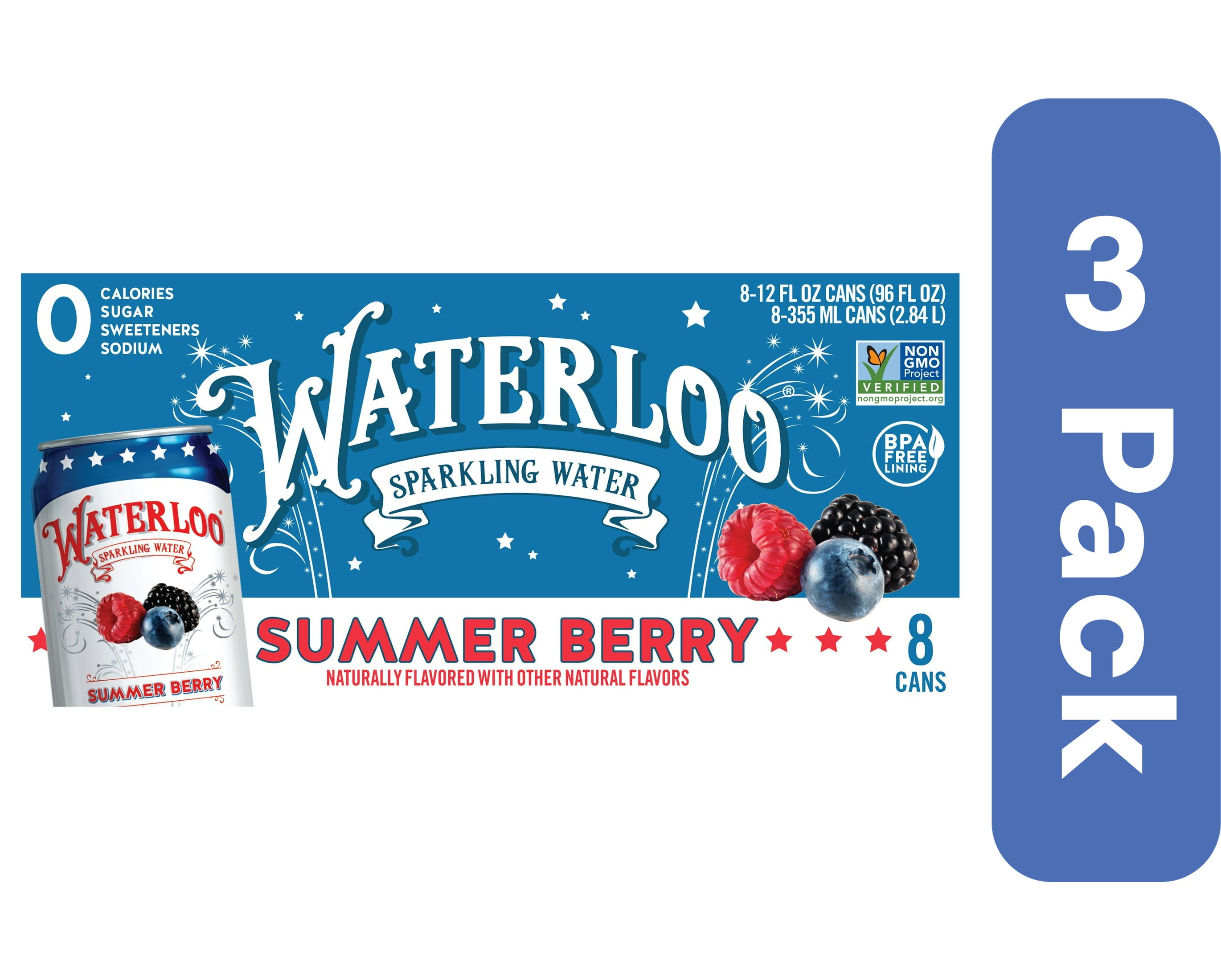 Waterloo Sparkling Water Sparkling Summerberry 96 fl oz (Pack Of 3)