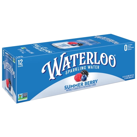 Waterloo Sparkling Water, Summer Berry, 12 fl oz, 12 Pack Cans