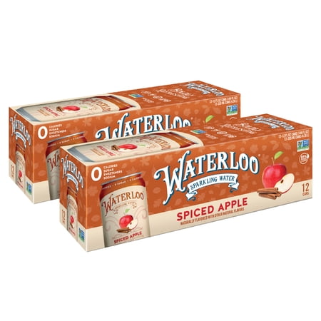 Waterloo Sparkling Water, Spiced Apple, 12 fl oz, 24 Pack Cans