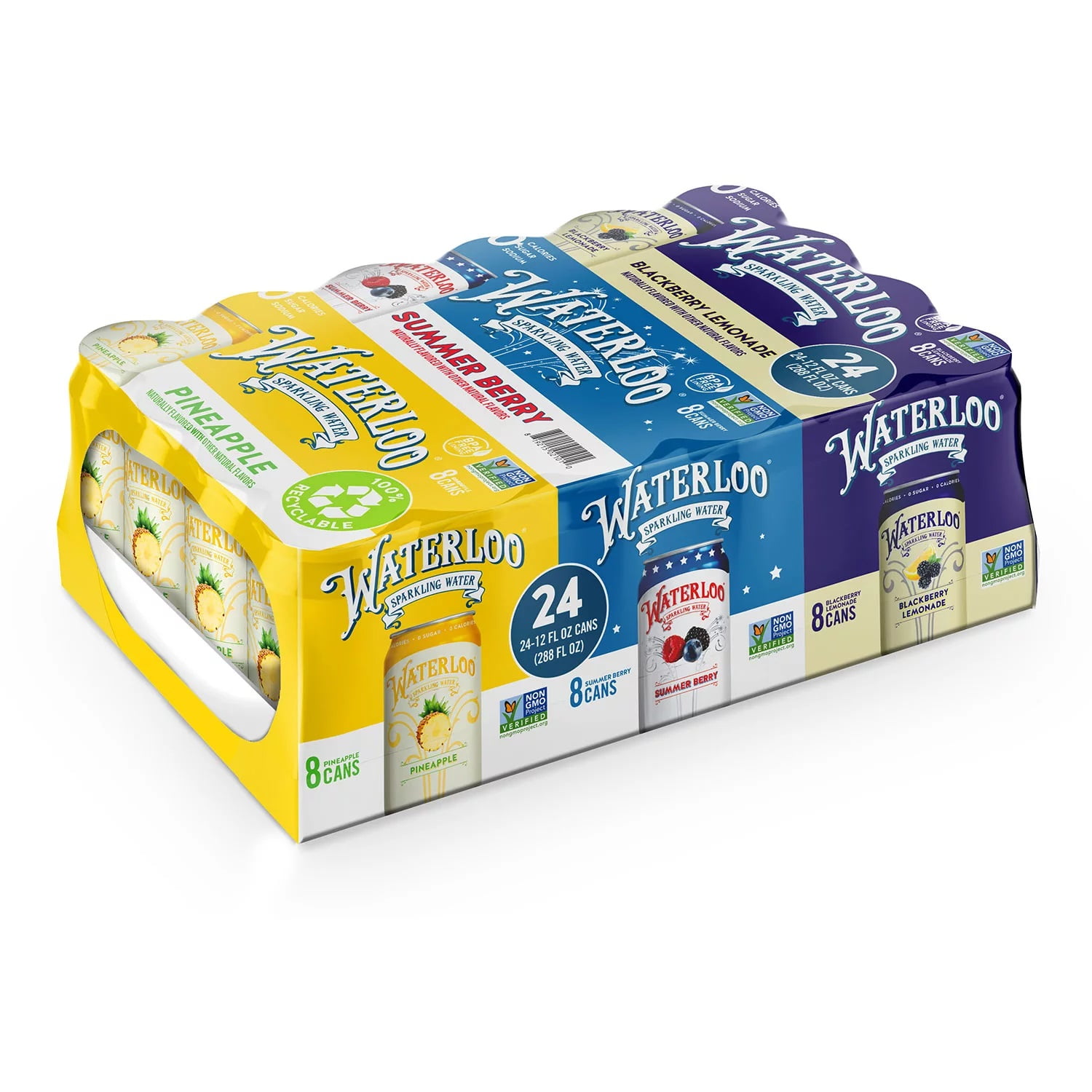 Waterloo Sparkling Water Summer Variety Pack, 12 Fluid Ounce (Pack of