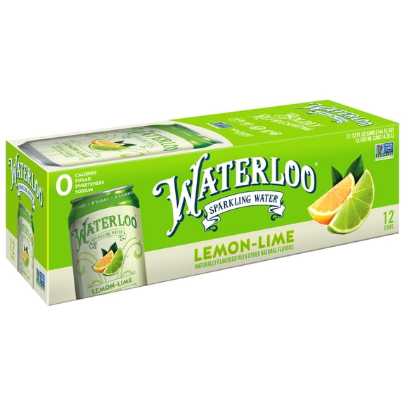 Waterloo Sparkling Water, Lemon-Lime, 12 fl oz, 12 Pack Cans