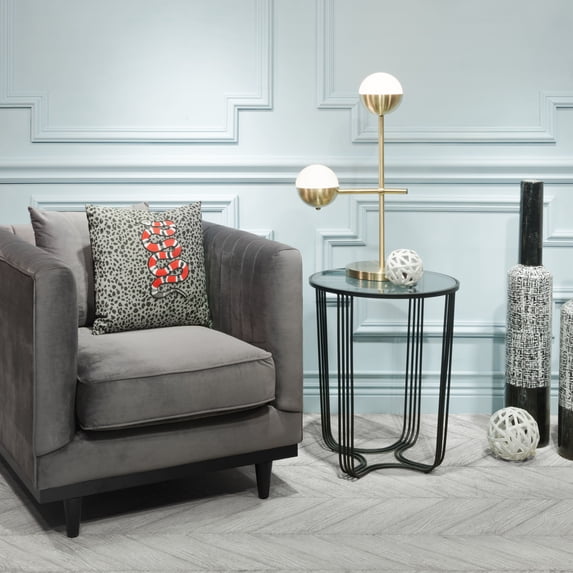 Waterloo Table Lamp White & Bronze Table Lamp, Modern Style, Works with dimmer (Dimmer Not Included), Steel, Lighting Table Lamps