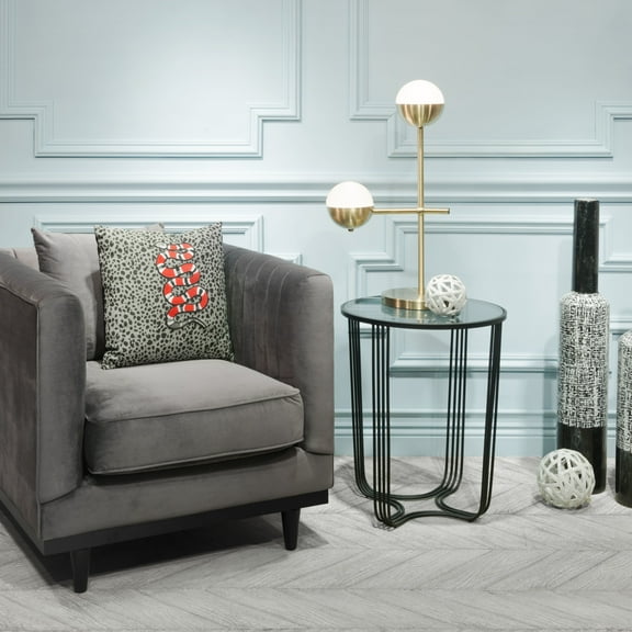 Waterloo Table Lamp White & Bronze Table Lamp, Modern Style, Works with dimmer (Dimmer Not Included), Steel, Lighting Table Lamps