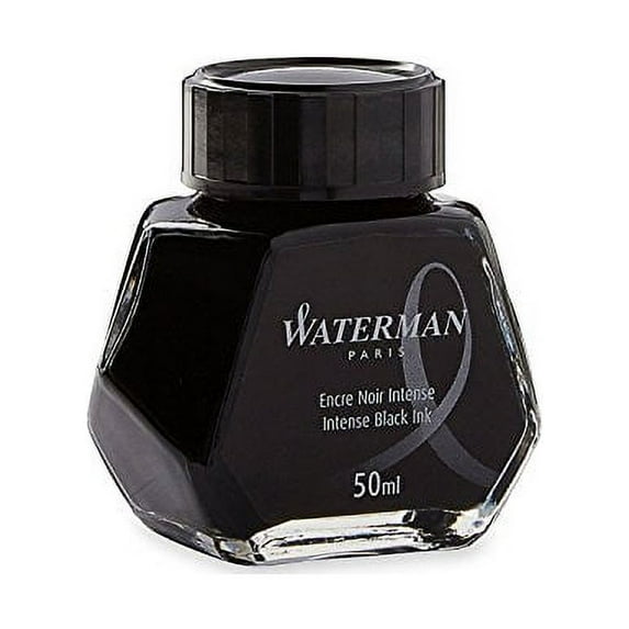 Waterman 50 ml Bottled Liquid Fountain Pen Ink, Intense Black (S0110710) (4-Pack)