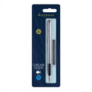 Waterman  Allure Fountain Pen, Fine Point, 0.5 mm, Chrome Barrel, Blue Ink