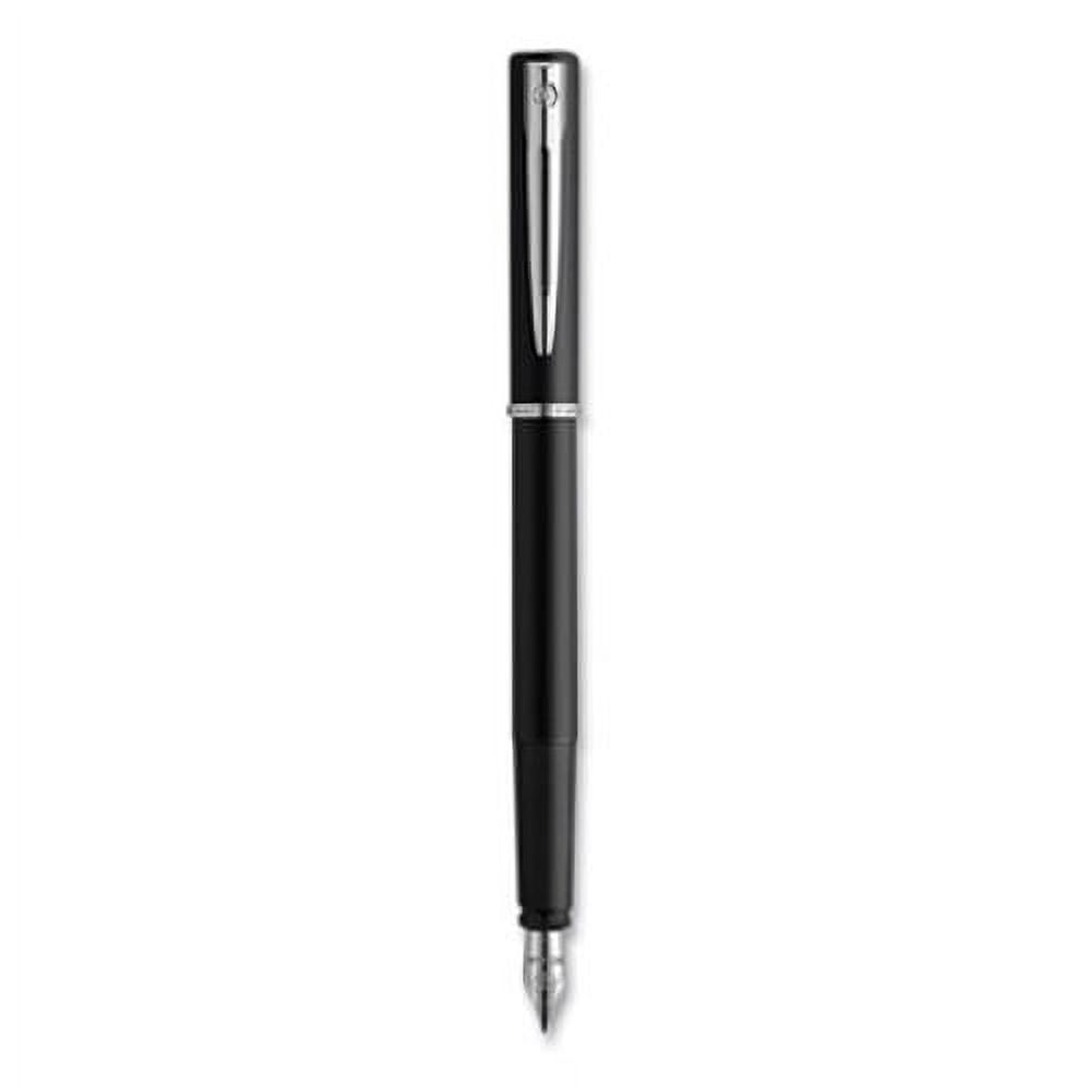 Allure Fountain Pen, Stick, Fine Nib, Blue Ink, Silver/Black Barrel Allure Fountain Pen, Stick, Fine Nib, Blue Ink, Silver/Black Barrel