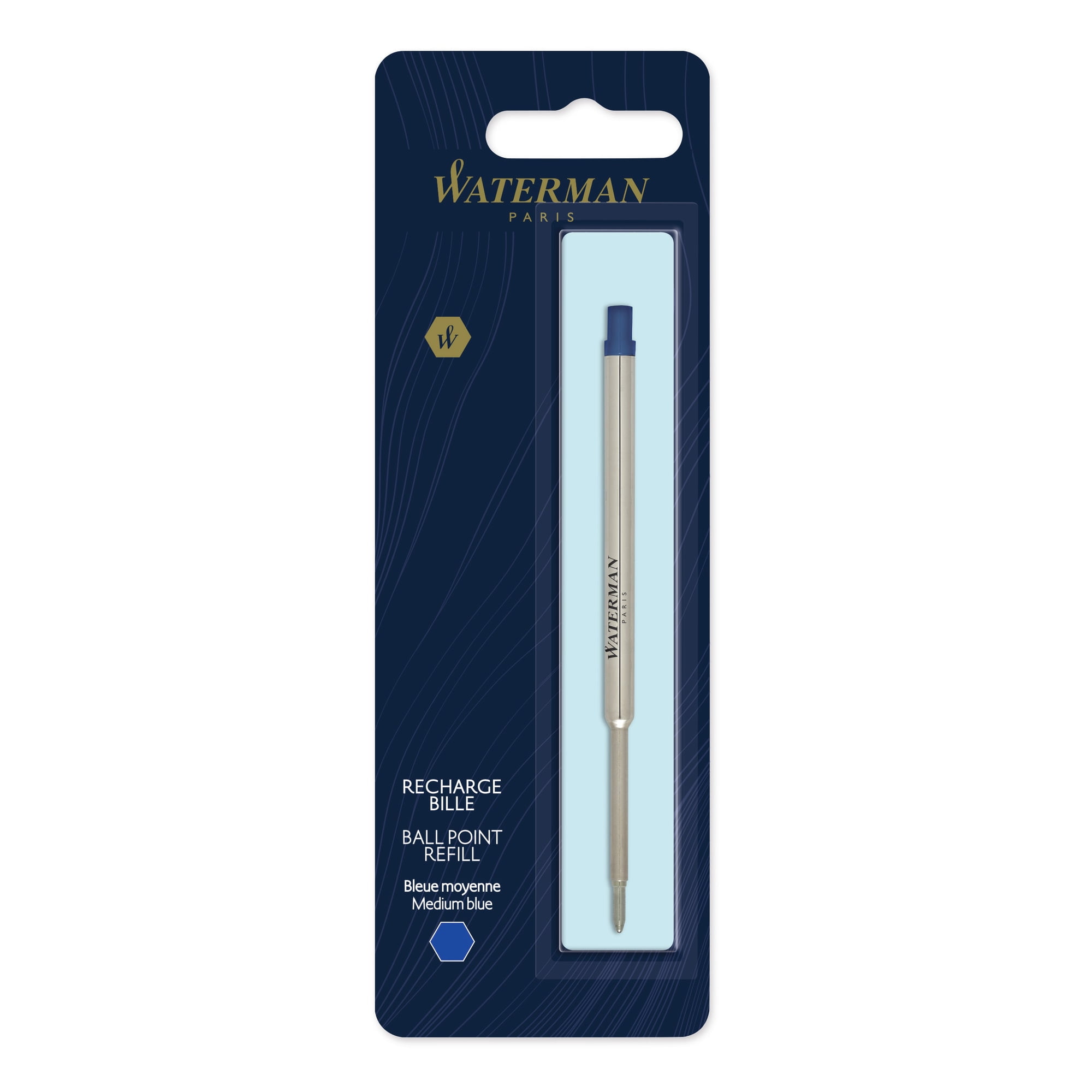 Waterman® Ballpoint Pen Refill, Medium Point, 0.7 mm, Blue
