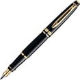 thumbnail image 1 of Waterman Expert Matte Black/Gold Fountain Pen Medium Point 1.0 mm Black Ink (S0951660), 1 of 3
