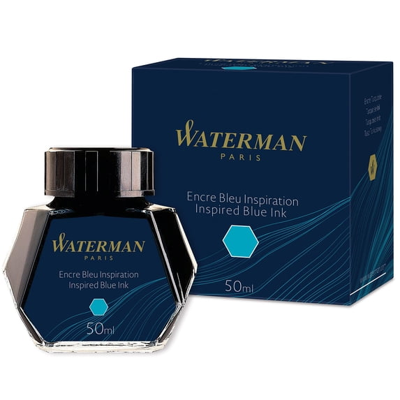 Waterman Fountain Pen Ink - Inspired Blue - 50ml Bottle