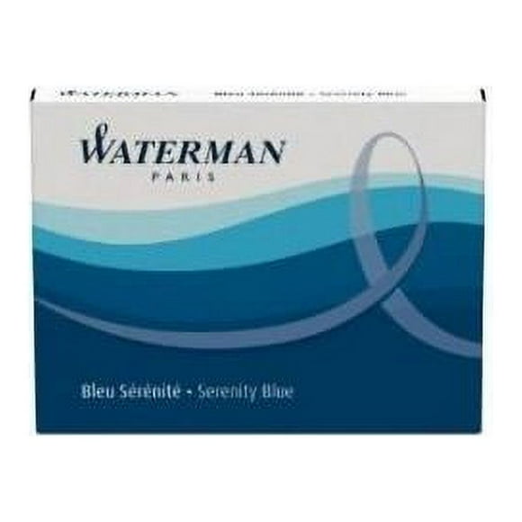 Waterman Fountain Pen Refills - Blue, 8 Cartridges (2-Pack)