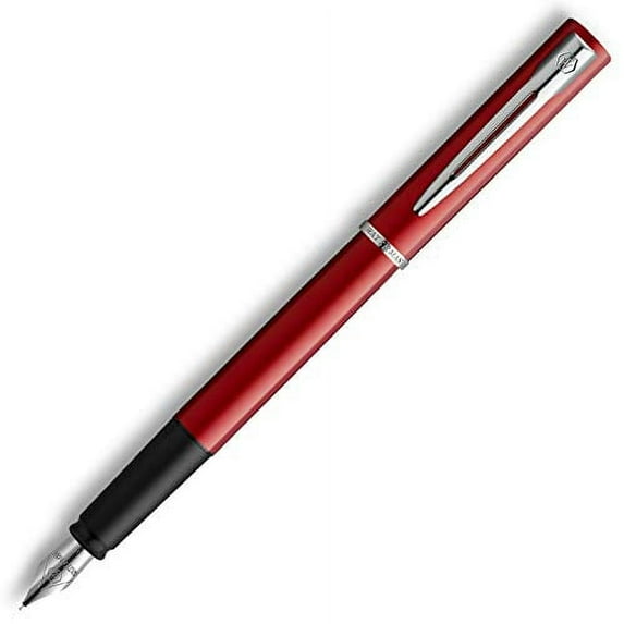 Waterman Graduate Allure Fountain Pen, Red Lacquer, Fine Nib, Blue Ink, Gift Box