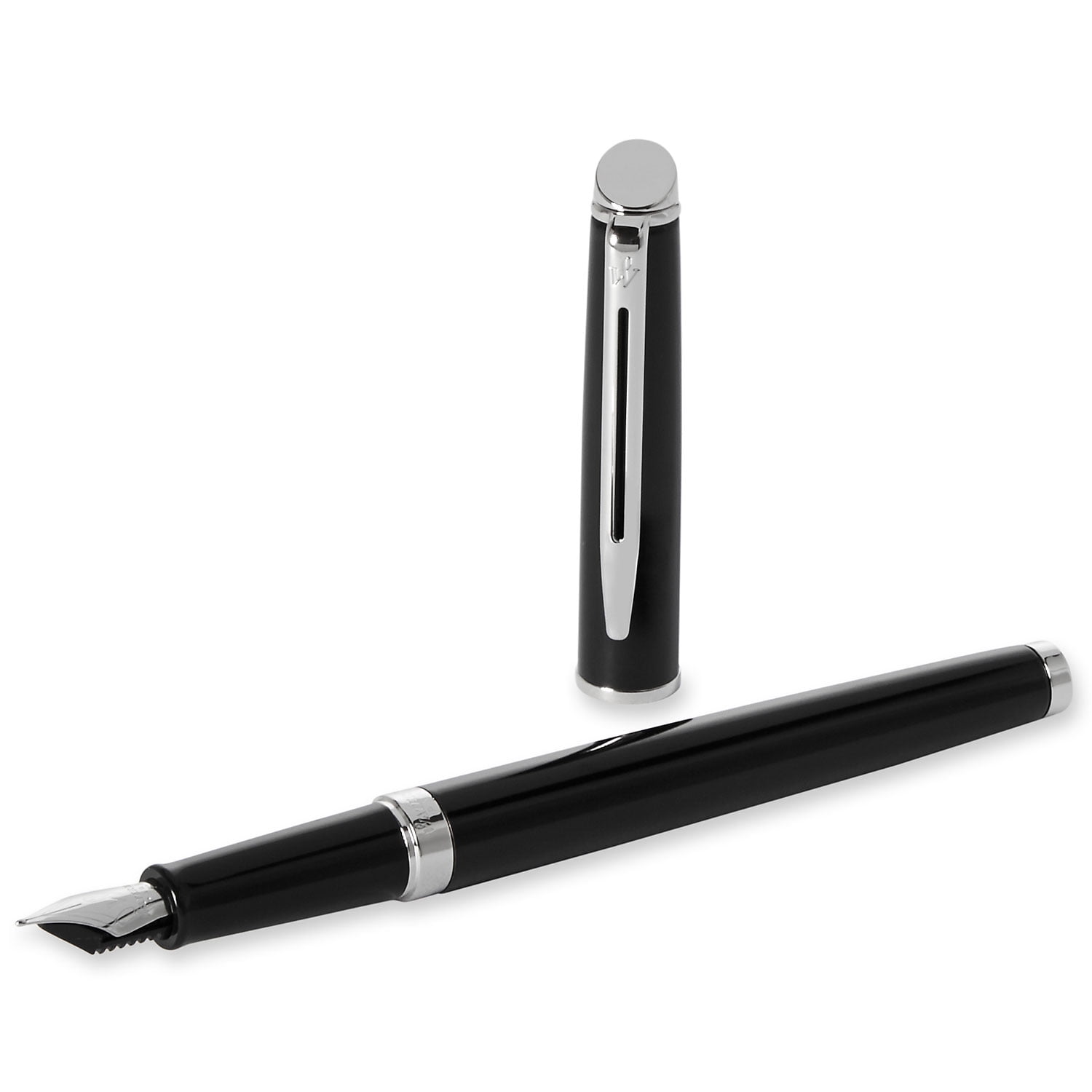 Waterman Hemisphere Fountain Pen - Black Chrome Trim - Medium Point