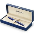 thumbnail image 1 of Waterman Hémisphère Rollerball Pen, Bright Blue Lacquer with Chrome Trim, Fine Point with Black Ink, Gift Box, 1 of 7