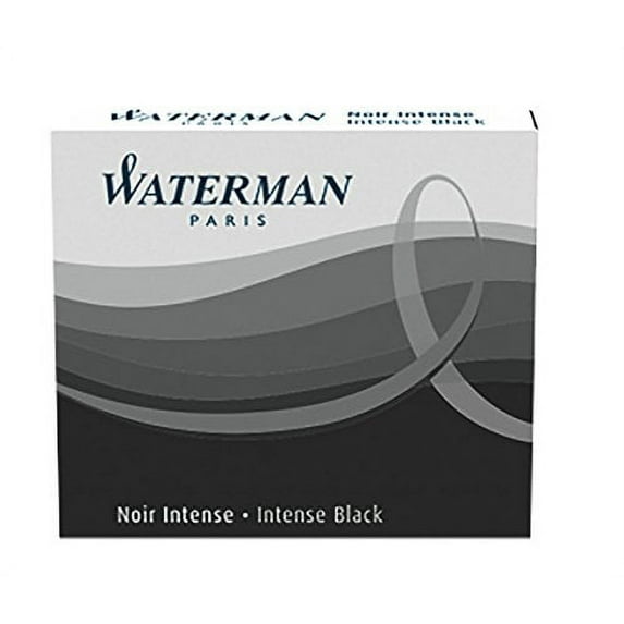 Waterman Mini International Cartridges for Fountain Pens, Intense Black, Box of 6 (S0110940)