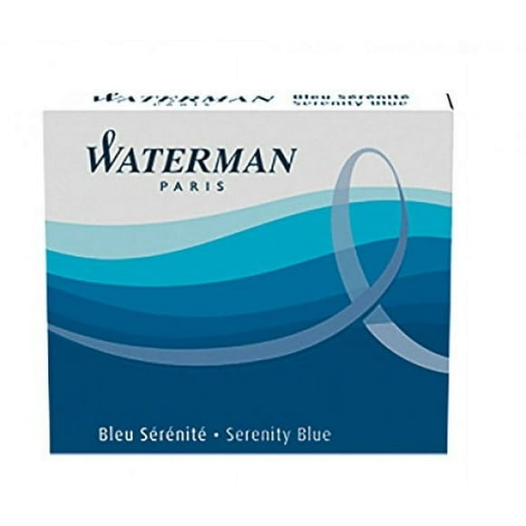 Waterman Mini International Cartridges for Fountain Pens, Serenity Blue, Box of 6 (S0110950)
