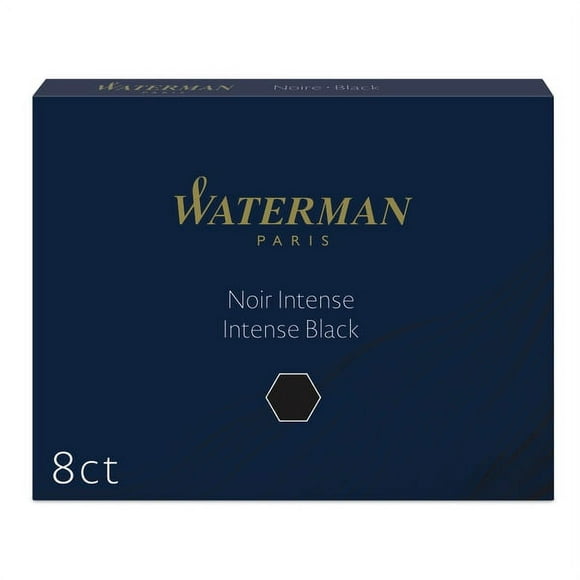Waterman Paris Fountain Cartridge Pen Refill Black Ink 8/Pack (S0712991)