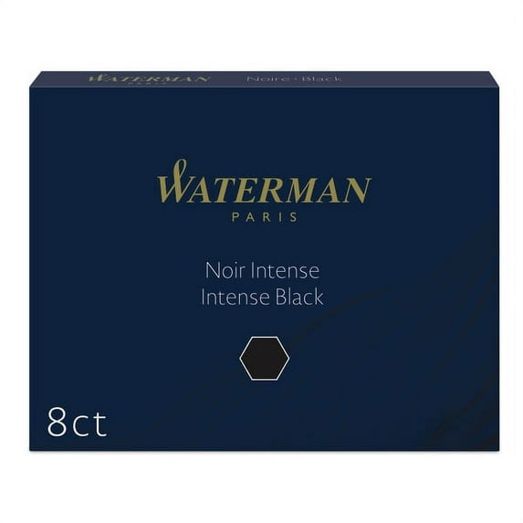 Waterman Paris Fountain Cartridge Pen Refill Black Ink 8/Pack (S0712991)