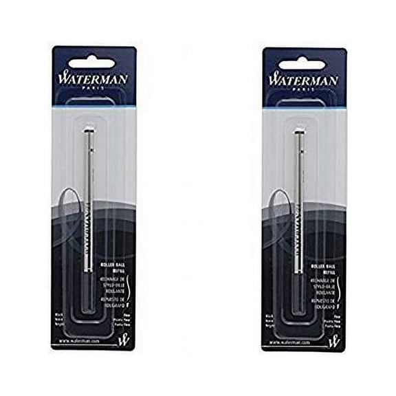Waterman(R) Refill, Rollerball, Fine Point, 0.5 mm, Black (2-Pack)