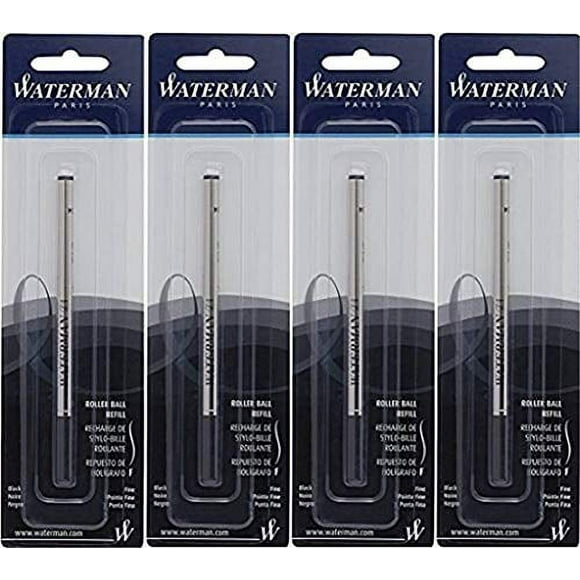 Waterman(R) Refill, Rollerball, Fine Point, 0.5 mm, Black (4-Pack)