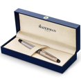 thumbnail image 1 of Waterman  Stainless Steel Expert Fountain Pen for 23k Gold Trim Fine Nib with Ink Cartridge, Blue, 1 of 1