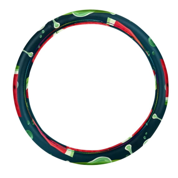 Watermelon 14.5 Inch Printing PVC Leather Auto Accessories Steering Wheel Cover for Car Wheel Covers