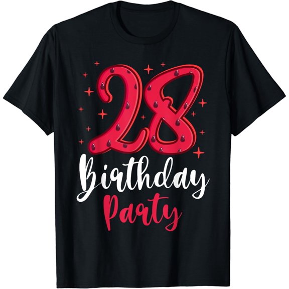Watermelon 28th Birthday Party Summer Cute Fruit Lover Bday T-Shirt