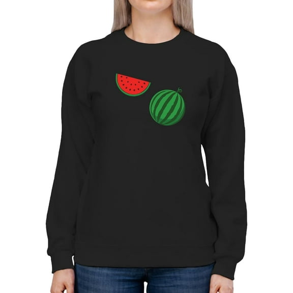 Watermelon And Slice Sweatshirt Women -SPIdeals Designs, Female Small