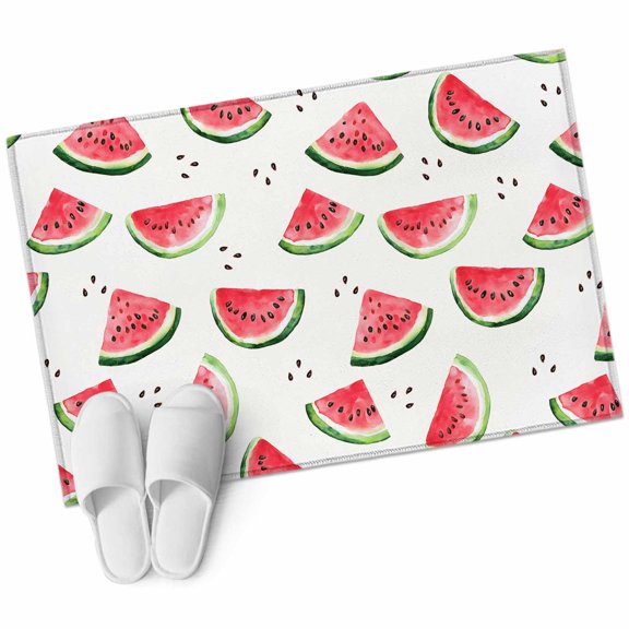 Watermelon Area Rug 2x3ft Summer Fruit Non-Slip Washable Square Rugs Soft Felt Indoor Floor Mat for Bedroom Kitchen Living Room Bathroom