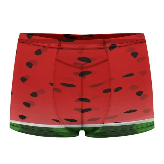 Watermelon Background with Seed Men's Mesh Boxer Briefs Cooling Breathable Sports Underwear Vertical Fly