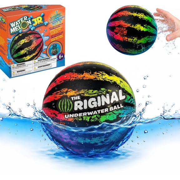 Rainbow 6.5 Junior Watermelon Ball, Underwater Pool Toy for Kids, Teens, Adults