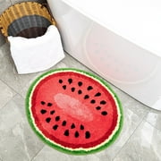 Watermelon Bath Mat for Bathroom Cute Bathroom Mats Non Slip Fruit Shaped Washable Bathroom Bathtub Rug Absorbent Shower Rugs Decorative Rug Welcome Mat for Home 27.5x23.6in
