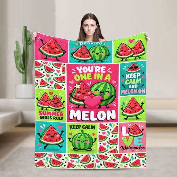 Watermelon Blanket Cute Watermelon Pattern Design Summer Home Decor Gifts for Fruit Lovers 50x40 in