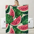 thumbnail image 1 of Watermelon Blanket for Kids Women Girls, Flannel Watermelon Blankets Gifts, Palm Watermelon Throw Blanket for Sofa Couch Bed Living Room Soft Warm Cozy Watermelon Decor 80" x 60", 1 of 6
