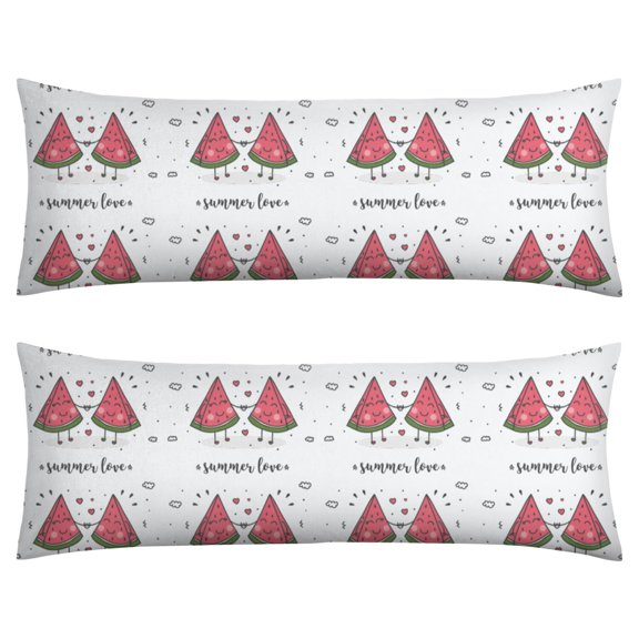 Watermelon Body Pillow Cover - Soft & Breathable, Hidden Zipper, 20"x54", Tropical Fruit Print - Perfect Summer Gift for Watermelon Lovers, Side Sleepers & Beach House Decor