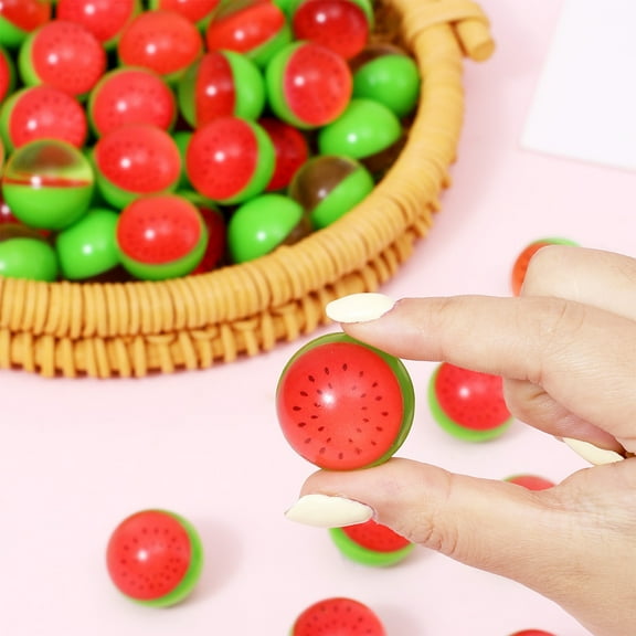 Watermelon Bouncy Ball | Floating Rubber Ball | Elastic Bounce, Durable Solid Design, Lightweight Portable, 10-Pack, Multicolor, 2.8cm Diameter