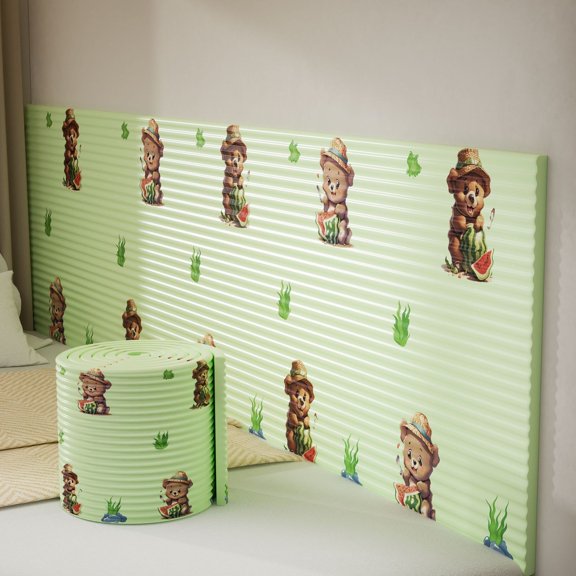 Watermelon Brown Bear Edge Protector for Furniture, 8x200CM Soft Corner Guard
