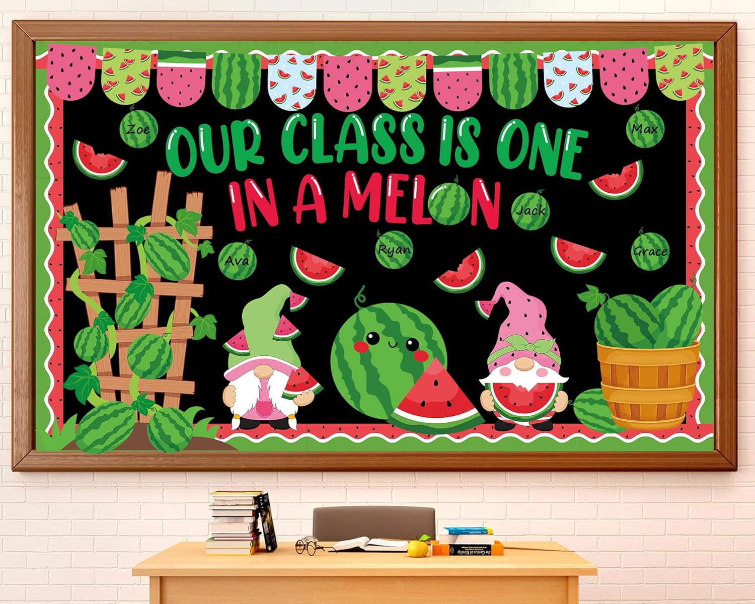 Watermelon Bulletin Board Decorations Set Our Class is One in a Melon ...