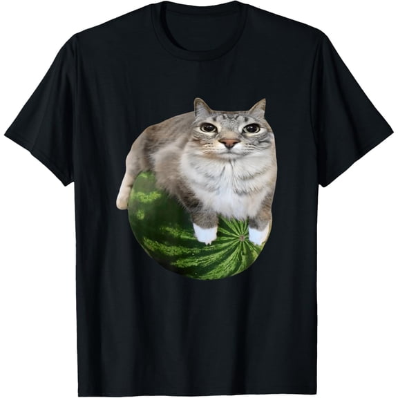 Watermelon Cat Silly Cat Meme Kids Adults T-Shirt